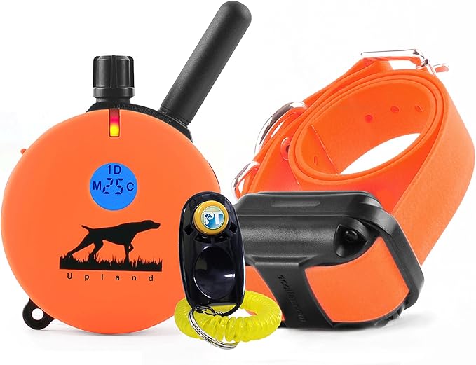 Educator Bundle of 2 Items - E-Collar - UL-1200-1 Mile Rechargeable Remote Waterproof Upland Hunting Trainer Static, Vibration and Sound Stimulation Collar with PetsTEK Dog Training Clicker