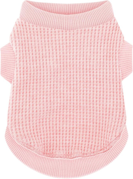 Cozy and Functional Dog Shirts for Small Puppies: Stretchable Pink Attire with Easy-On Design, Ideal for Chihuahuas and Yorkies - Enhance Comfort and Playfulness on Chill Days Large