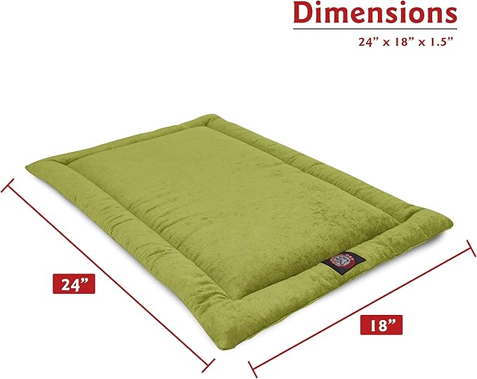 Majestic Pet Dog Crate Mat - Machine Washable Soft Plush Pet Bed Pad for Crates & Kennels | USA Crafted | 24"x18" Villa Apple