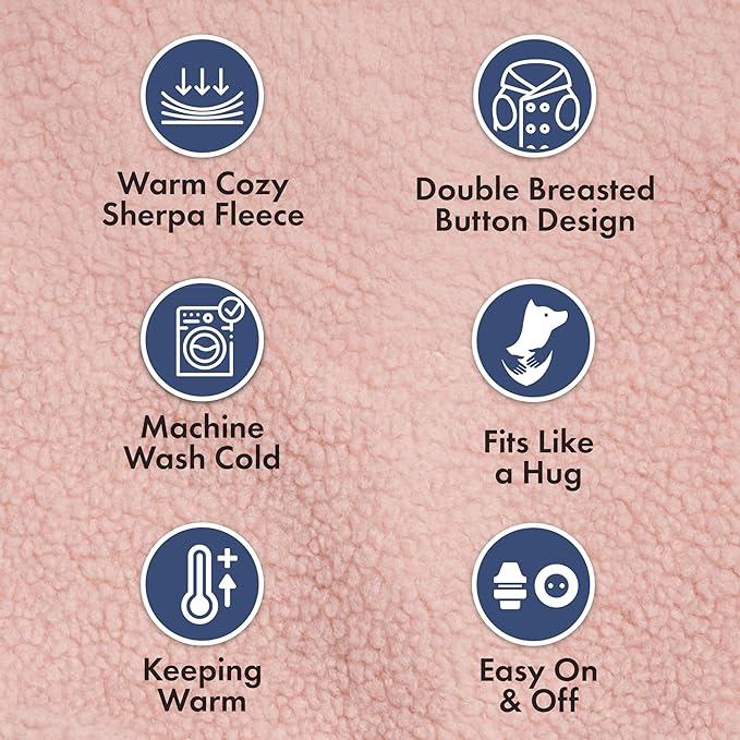 Spark Paws Teddy Dog Sweater, Sherpa Vest with Warm Fleece Lining, Winter Coat Suitable for Small Medium Large XL XXL Breeds - Pink - 4XL