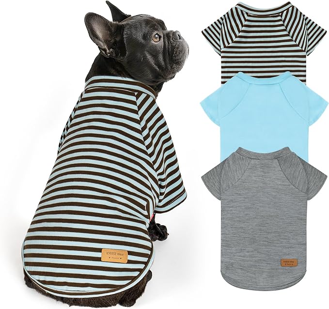 KYEESE 3Pack Dog Sweater Soft Cat Clothes Comfy Dog Sweaters for Small Dogs Male Pullover Cat Sweaters Lightweight Puppy Fleece Sweater Stretchy Pet Coat Dogs Sweatshirt with Sleeves for Cold Weather