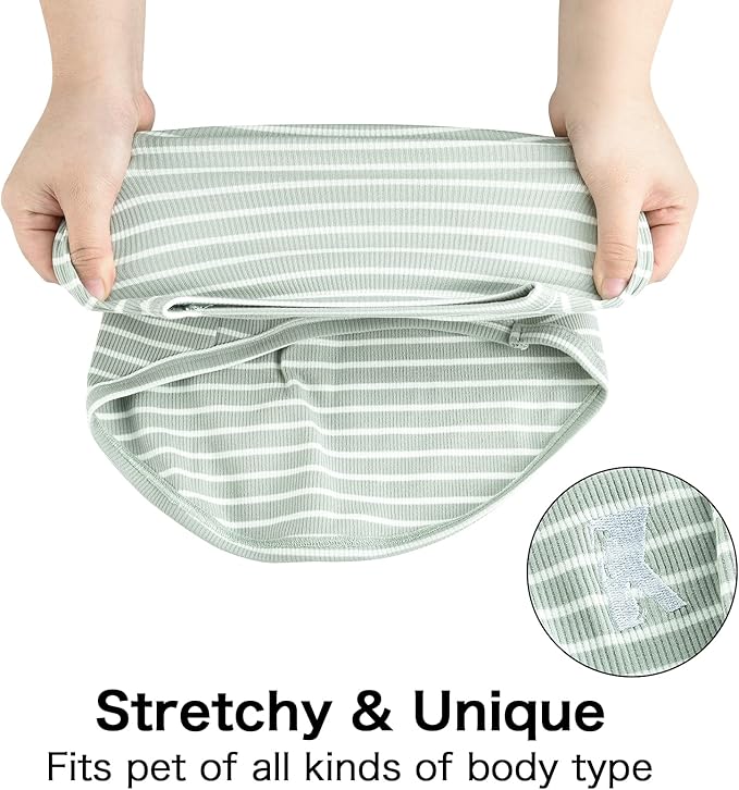 Koneseve Dog Shirt Vest Lightweight Stretchy Dog T-Shirts Soft Cool Shirts Sleeveless Stripe Vests Breathable Clothes for Puppy Kitty Cats Small Medium Large Dogs 2 Pack Pink + Green [ 5XL ]