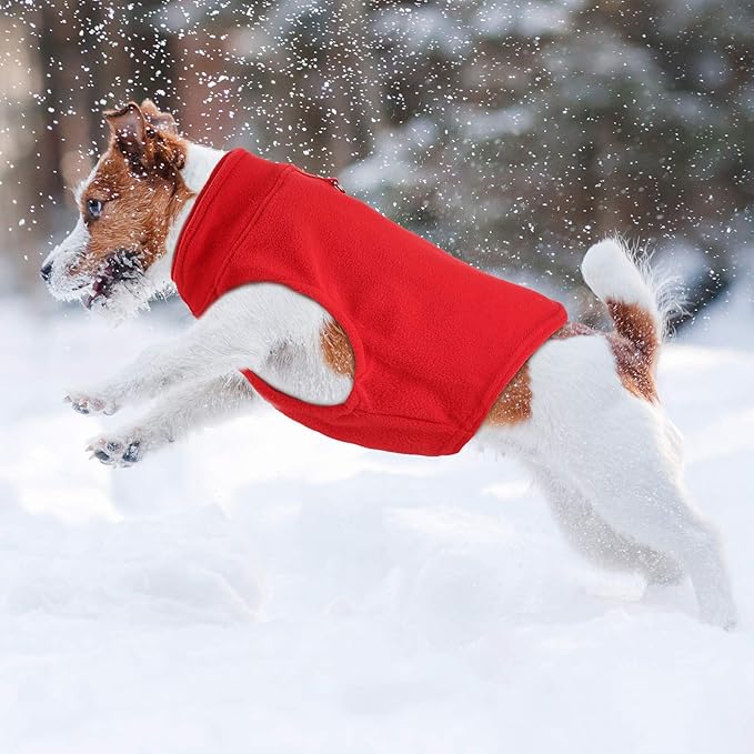 6 Pack Winter Dogs Sweater for Small Dogs Warm Clothes Fleece Vest with Leash Ring Sleeveless Dog Jacket for Little Medium Puppy Pet Unisex(Small,Bright Colors)