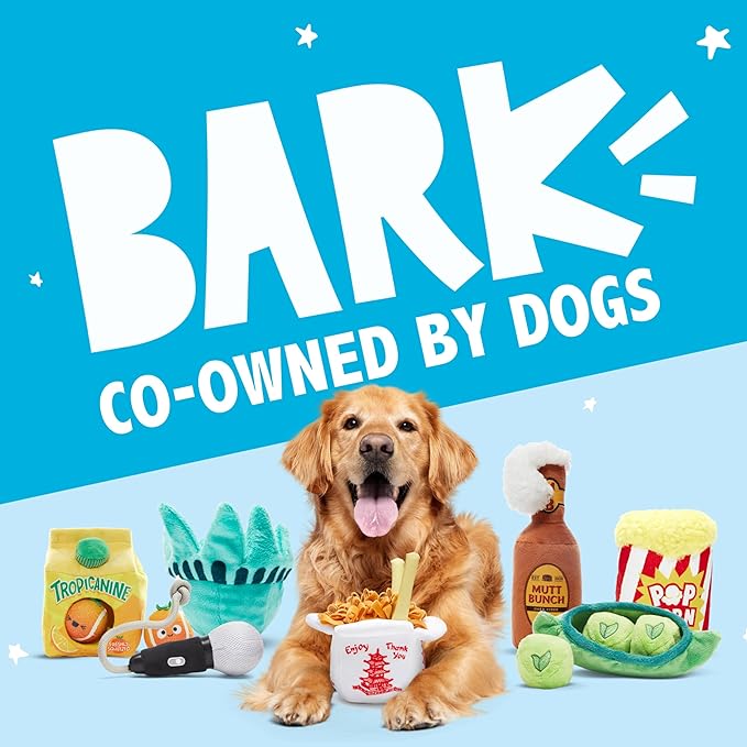 Barkbox Peace of Cake Dog Toy – Fluff-Filled Plush Toy with Dual Squeakers – Interactive Fetch & Play Fun for Small Dogs