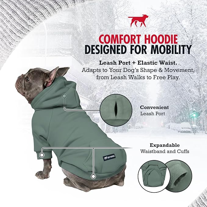 Tuff Pupper Dog Hoodie | Premium Quality 100% Organic Cotton | Ultra Soft Interior for Superior Comfort | Elastic Cuffs & Drawstring for Warmth | Stretch Fit Suitable for All Breeds (Teal, XXL)