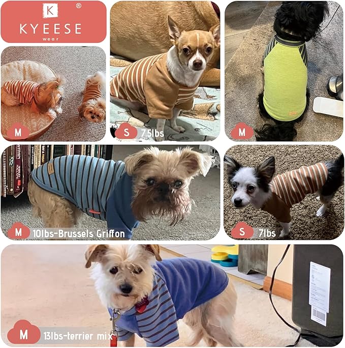 KYEESE 2Pack Dog Sweater Pullover Puppy Fleece Sweater Comfy Cat Clothes Soft Dogs Sweatshirt Pet Coat with Sleeves Stretchy Dog Sweaters for Small Dogs Girl Lightweight Cat Sweaters for Cold Weather