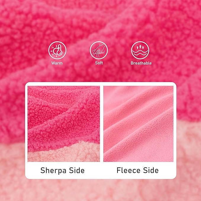 cyeollo Warm Dog Coat Sherpa Reversible Fleece Winter Dog Jackets Sweater Vest for Large Dogs Female, Soft Cold Weather Pet Clothes, Rose Red XXXL