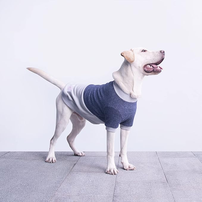 Extra Large Dog Sweaters Warm Clothes Pullover Sweatshirts for Labrador Rottweiler Great Dane, Blue Grey, 3X-Large