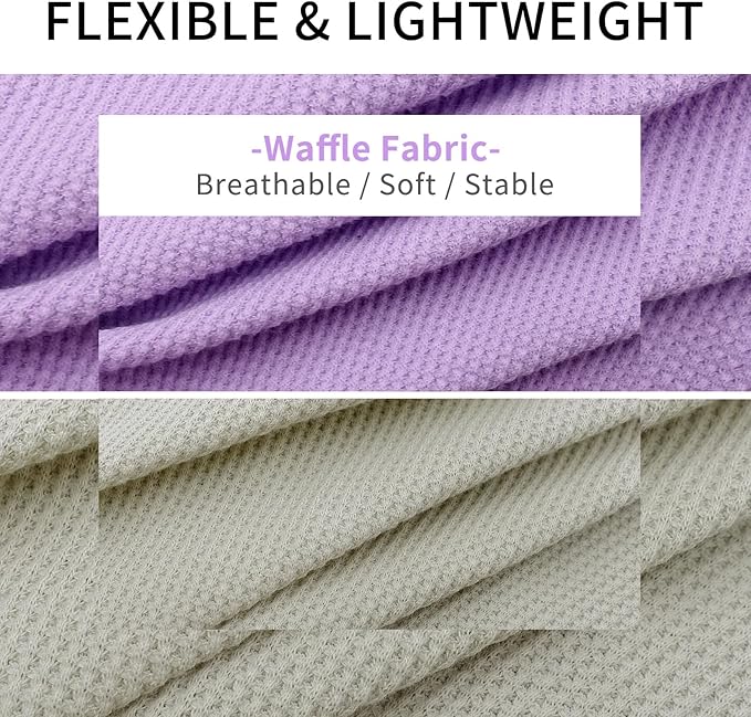 KYEESE 2Pack Dog Shirts Waffle for Small Dogs, Stretchy and Comfortable Dog T-Shirts, Lightweight Sleeveless Tank Top, Breathable Vest, Cat Shirt, Small, Purple + Grey