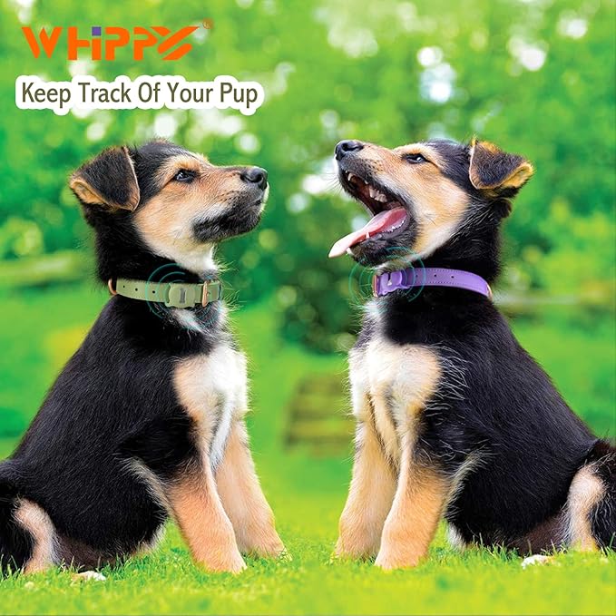 WHIPPY Airtag Leather Dog Collar GPS Tracker Air Tag Puppy Collar Adjustable Soft Leather Padded Dog Collar with Airtag Holder Case for Small Medium Large Dog Pet Backpack,Green