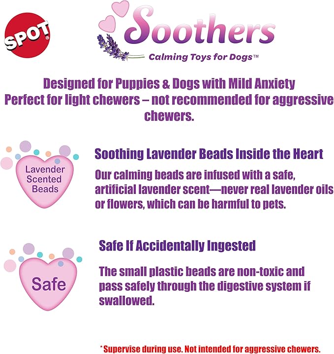 SPOT Soothers - Blanket - Soft and Cuddly Dog & Puppy Toy with Lavender Scented Beads to Calm and Relax Your Pet, Provides Separation Anxiety Relief Due to Travel, Thunder and Loud Noises