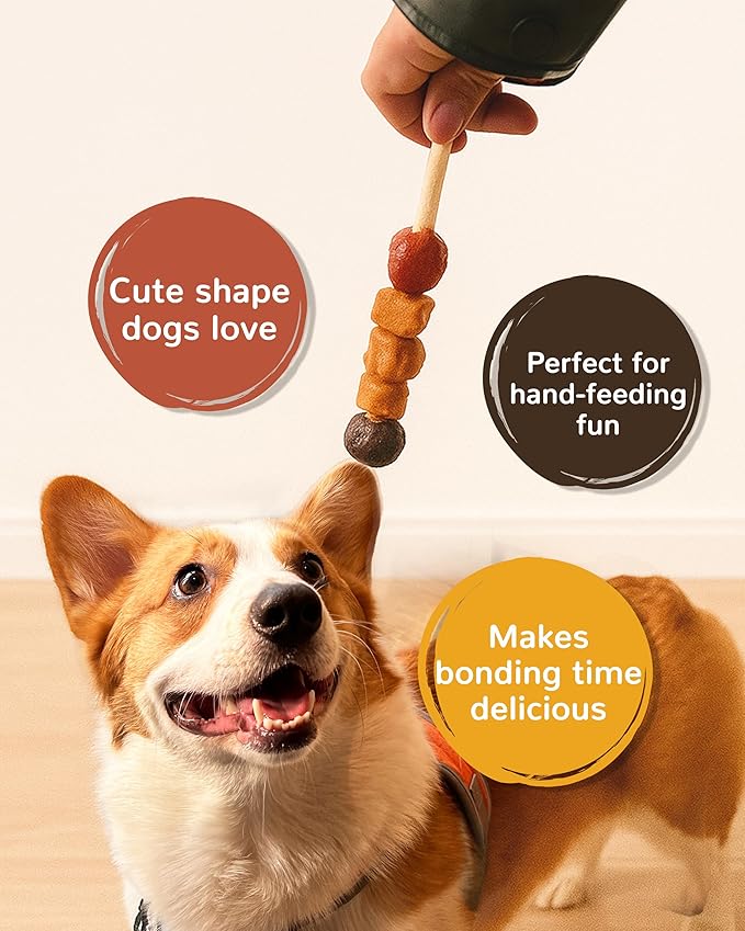 PAWUP Dog Treats, Kabobs Chews Made with Sweet Potato, Turkey, Chicken & Duck, Rawhide Sticks for Dogs, Long-Lasting, High Protein Dog Treat for Small Medium Large Dogs, 12 Count