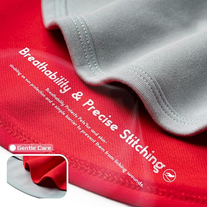 Koneseve Dog Shirt Breathable Cloth Stretchy for Small Medium Dogs 2-Pack Sunny Red & Smoky Blue 3XL