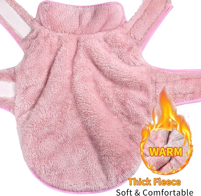 Malier Dog Winter Coat, Reversible Fleece Dog Cold Weather Coats, Windproof Warm Snow Puppy Jacket Vest Pet Clothes for Small Medium Large Dogs (Pink, X-Small)