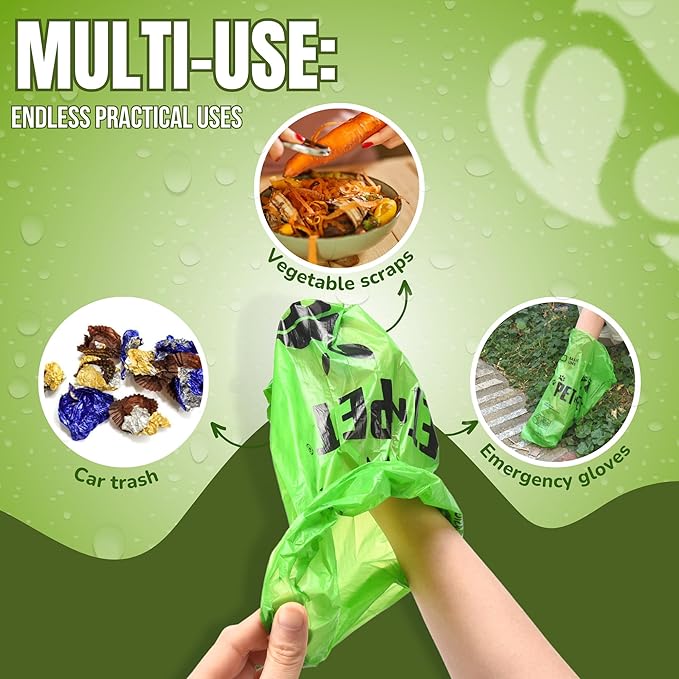 Pet N Pet 1080 Counts Poop Bags for Dogs, 41% Plant Based & 59% PE Extra Thick, Green Dog Poop Bags Rolls, 9" x 13", Unscented Pet Waste Bag