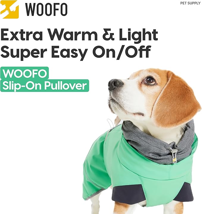 Dog Slip-on Winter Coat, Warm,Lightweight, Adjustable and Easy to Wear for Cold Weather | Waterproof & Windproof Padded Dog Winter Jacket (Winter Green, 2XL)