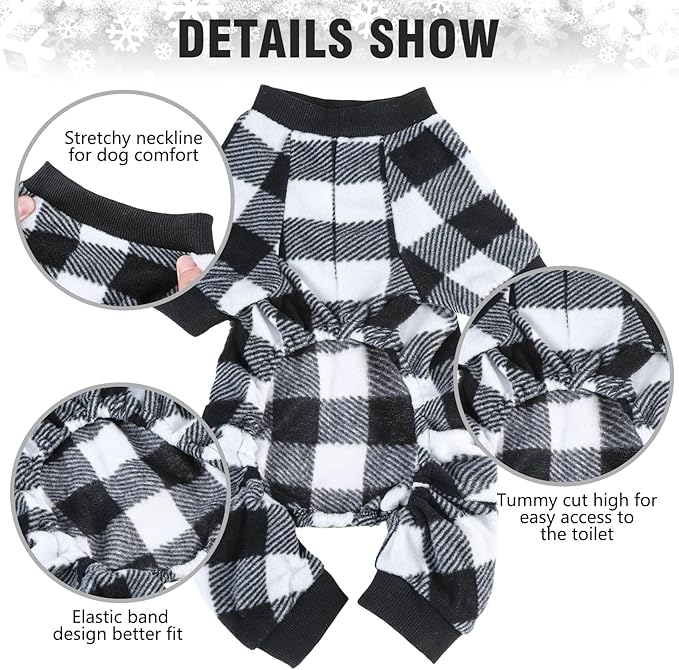 SCENEREAL Dog Pajamas for Small to Large Dogs Soft Pet Sweater Clothes Warm Puppy Onesie Outfits for Doggie Winter Christmas - Dog Jammies Pjs