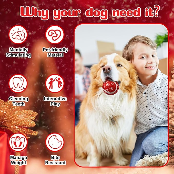 Civaner 36 Pcs Christmas Squeaky Tennis Balls for Dogs 2.5 Inch Bulk Dog Toys Ball for Small Medium Large Dogs Puppy Chew Teething Toy Interactive Training Xmas Gifts Stocking Stuffers (Candy)