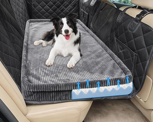 Dog Car Bed, Non-Slip Backseat Extender Pet Mat, Removable Washable Dog Bed for SUVs, Sedans & Trucks, Anti-Slip Travel Bed for Dogs, Easy Clean & Scratch-Proof & Comfort (50"x24.6")