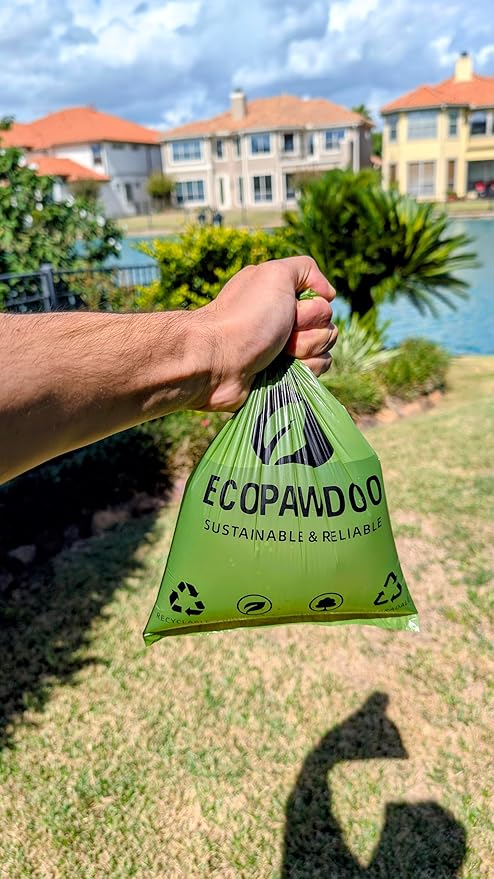 Eco-Friendly Biodegradable Dog Poop Bags Lavender Scented with Dispenser and Leash Clip, 270 Bags in 18 Rolls, Extra Thick, Durable, Recyclable