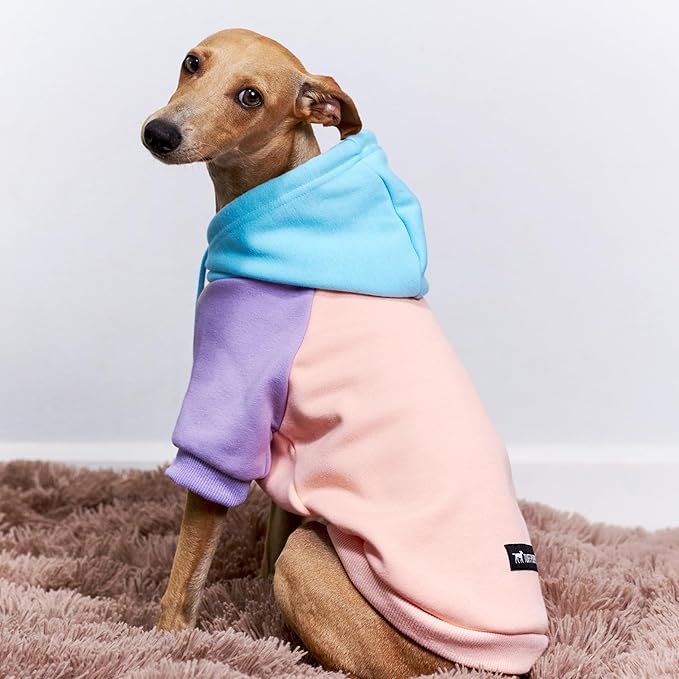Tuff Pupper Dog Hoodie | Premium Quality 100% Organic Cotton | Ultra Soft Interior for Superior Comfort | Elastic Cuffs & Drawstring for Warmth | Stretch Fit Suitable for All Breeds (Pastel, XXS)