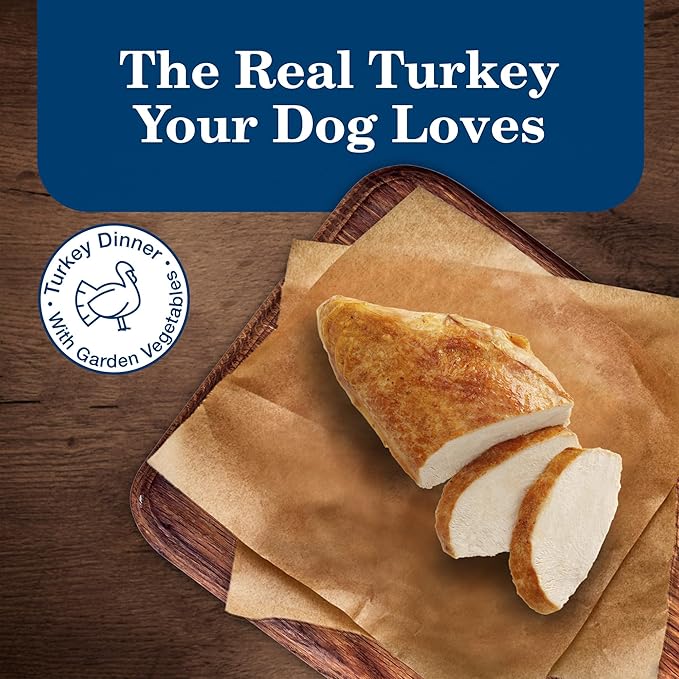 Blue Buffalo Homestyle Recipe Adult Wet Dog Food, Made with Natural Ingredients, Turkey Dinner With Garden Vegetables, 12.5-oz Can (Pack of 12)