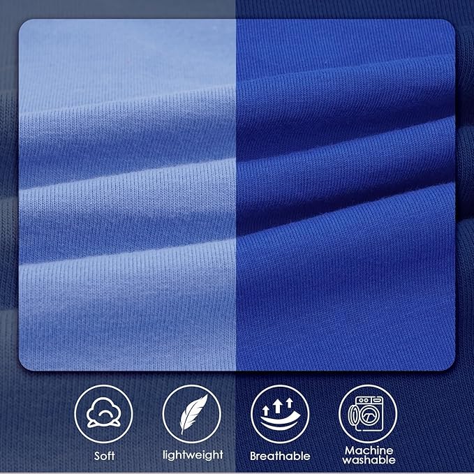 2 Pack Dog Shirt for Large Dogs XXL - Soft Breathable Cotton Tees, Freedom of Movement Prevents Overheating Dog Clothes for Border Collie, Pitbull, Boxer, Hiking, Play, Casual Wear, Blue