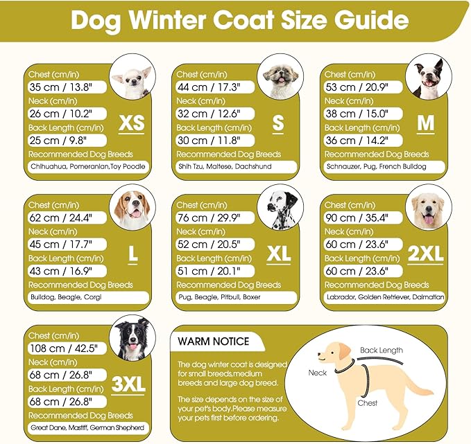 BRKURLEG Dog Winter Jackets for Large Dogs, Dog Coat with Harness Built in, Dogs Snowsuits with Zipper, Waterproof Windproof Pet Puffer Jacket Fleece Vest for Beagle, Pitbull, Green XL
