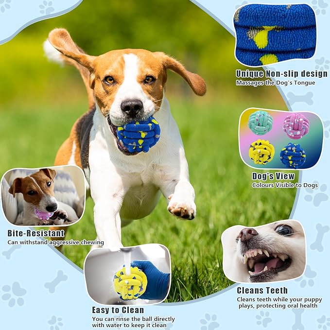 Magicorange Dog Balls Tennis Ball Toys Dog Toy for Aggressive Chewers Indestructible Teething Chew Toys Water Toy Fetch Ball for Dogs (2 Pack)