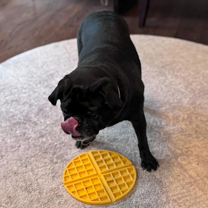 SPOT Soother Lick Mat- Dog Licking mat for Medium and Large Dogs and Puppies, Food Grade Rubber, Anxiety Reliever, Dog Peanut Butter Lick Pad, Slow Feeder, 7.5inch