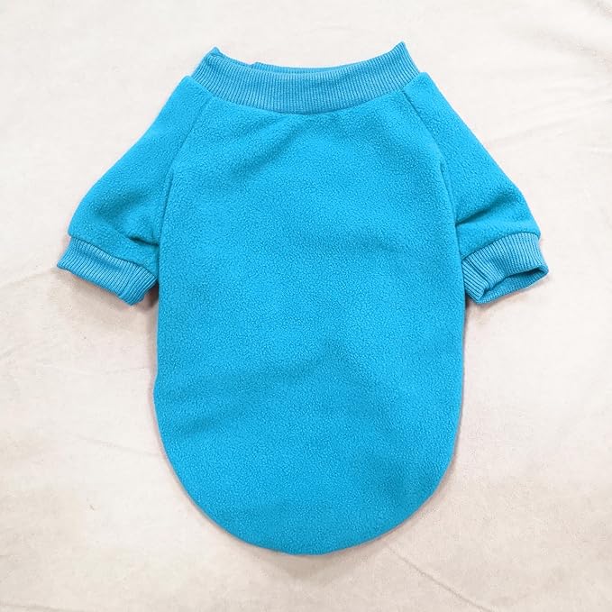Idepet Dog Fleece Sweater, Small Dogs Shirt Pullover Sweatshirt Pet Dog Clothes Soft Puppy Sweater Warm Winter Shirt Classic Cat Apparel for Small Dogs and Cats (X-Large, Blue)