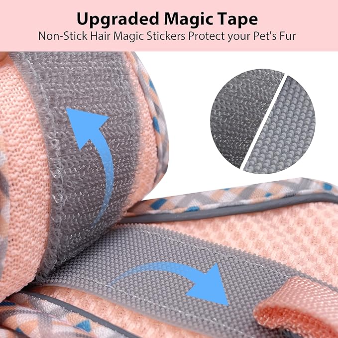 AIITLE Teacup Puppy Harness with Leash - Adjustable Soft Vest with Magic Tape & Reflective Safety Strips, Easy-Put-On for Poodles, Pomeranians - Gym, Hiking, Travel (Pink, S)