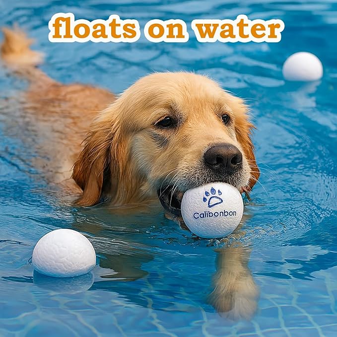 Durable Dog Chew Herding Balls - Indestructible Tennis Balls for Aggressive Chewers -Teething Toys for Puppies, Medium & Large Dogs-Interactive Bouncy Fetch Water Toys