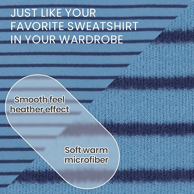 ROZKITCH Dog Sweaters for Large Dogs Winter Dog Pullover, Warm Sweatshirt with High Neck for French Bulldog Small Pets, Lightweight & Comfortable BlueStripe XL