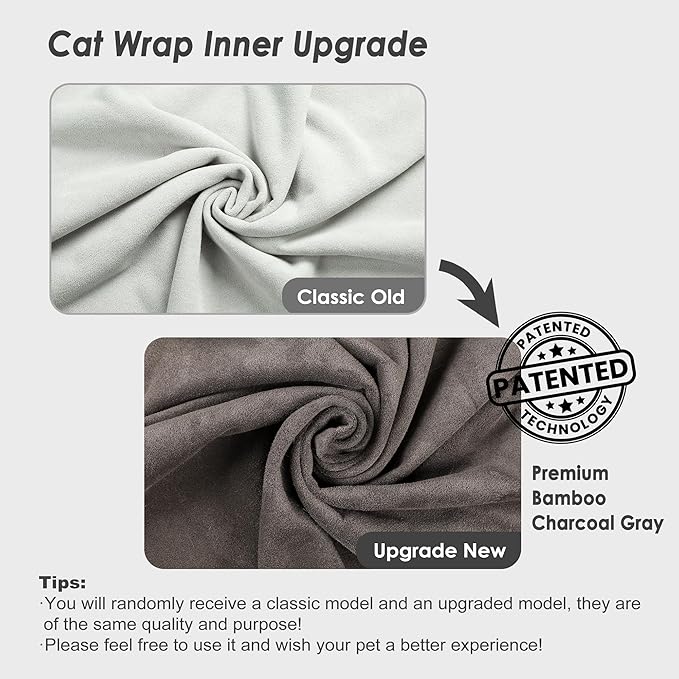 21.7'' Cat Wrap for Cutting Nails, Cat Restraint for Nail Clipping, Cat Swaddle Wrap for Adult Cats, Cat Burrito Wrap Can Be Applied to Cat Nail Trimming, Large, Within 6lbs