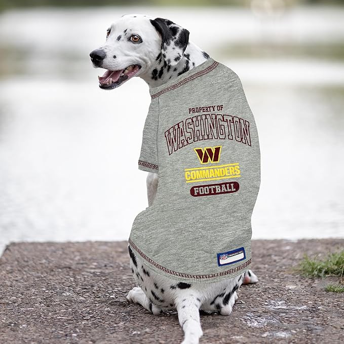 NFL Washington Commanders Dog T-Shirt Small. - Licensed Shirt for Pets Team Colored with Team Logos- Premium Stretchable Materials for The Comfort of Your Dog & Cat