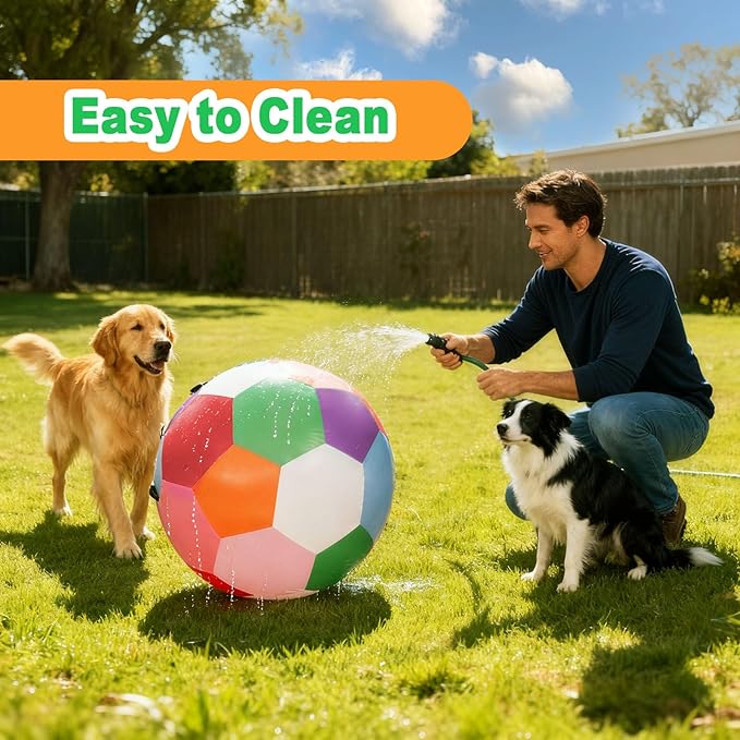 Herding Ball for Dogs, 25 inches Large Dog Toys for Australian Shepherd, Keep Them Busy for Exercise & Mental Stimulation, Interactive Collie Ball with Strap, Colorful