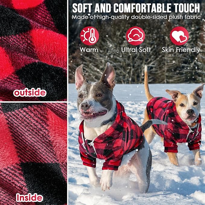 SlowTon Dog Hoodie Tie Dye - Warm Dog Sweater Hoodies with Pocket, Fall Winter Dogs Coat Jacket Pet Outfit Puppy Hooded Sweatshirt Clothes for Small Medium Large Dogs Boy Girl (Red, XXL)