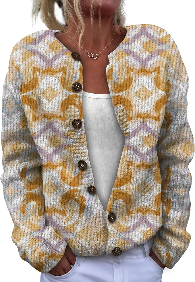 Sweater for Women Trendy Open Front Cardigan Fall Cardigan Sweaters for Women Crewneck Long Sleeve Outfits Fashion