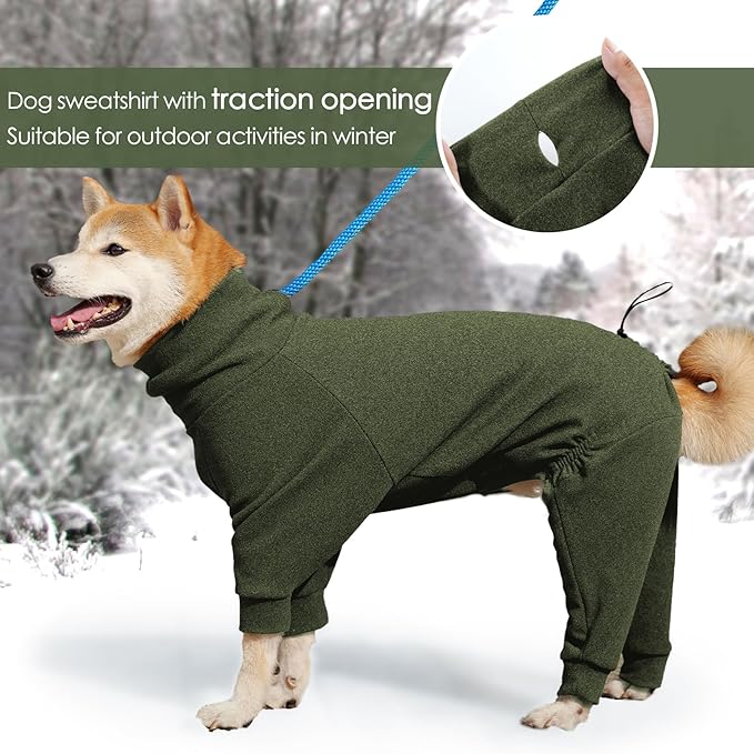 Dotoner Pullover Dog Sweater High Collar with Leash Hole Cold Weather Vest for Dogs Dog Winter Clothes for Indoor and Outdoor Use Long Sleeve Dog Sweatshirt Dog Clothes for Large Dogs