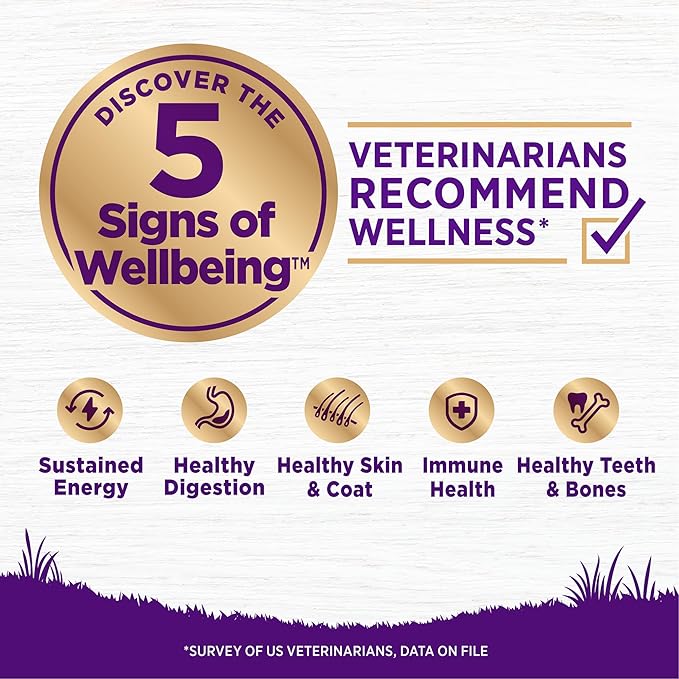 Wellness Complete Health Dry Dog Food with Grains, Made in USA with Real Meat & Natural Ingredients, All Breeds, Adult Dogs (Lamb & Barley, 30-lb) – With Nutrients for Immune, Skin, & Coat Support,