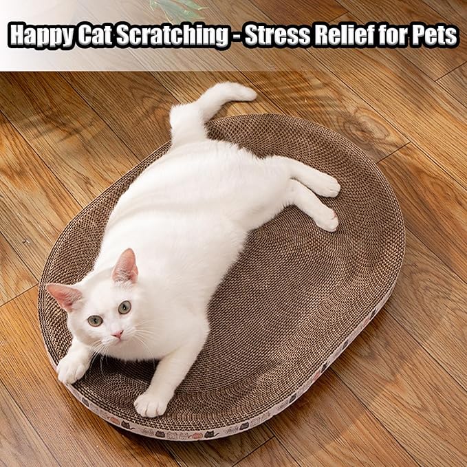 Cat Scratch Pad, 4 Pack Cardboard Cat Scratcher Pad Board Bed Bowl Cat Scratch Bed, Cat Scratcher Bed for Cats Grinding Claw Furniture Protector Indoor