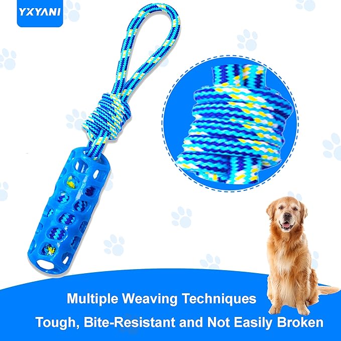 Dog Dental Chew Toy – Durable Rubber Stick with Rope for Large Dogs, Teeth Cleaning and Gum Massage, Interactive Tug and Fetch Toy for Aggressive Chewers (Teeth Cleaning Stick)