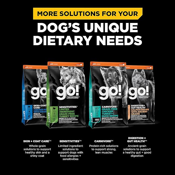 Go! Solutions Weight Management + Joint Care, Grain-Free Dry Dog Food, Chicken Adult and Senior Recipe, 12 lb Bag