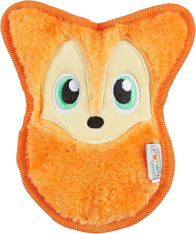 Outward Hound Durablez Minis Stuffing-Free Squeaky Plush Dog Toy for Puppies & Small Dogs - Interactive, Soft Yet Tough, No Mess, Jumbo Squeaker, Long-Lasting Play, Fox