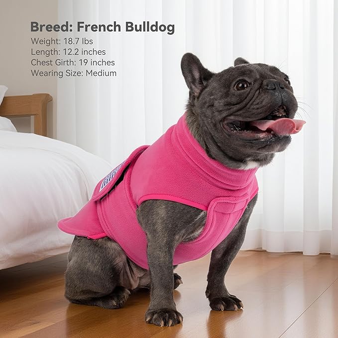 cyeollo XXL Dog Sweater, Fleece Doggy Sweaters Stretchy Turtleneck Doggie Sweatshirt Soft Warm Winter Coat Fall Autumn Pet Clothes for Large Dogs Girl, Pink 2XL