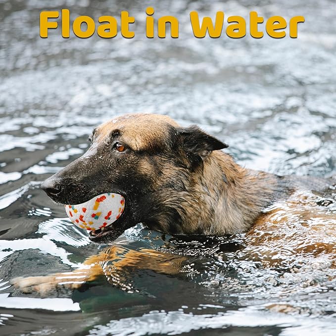 Dog Balls, Indestructible Dog Toy Ball for Aggressive Chewers, Durable High Elasticity Interactive Ball for Training Dog Catch and Fetch, Large Medium Small Dog and Puppies(3in, 4pcs)