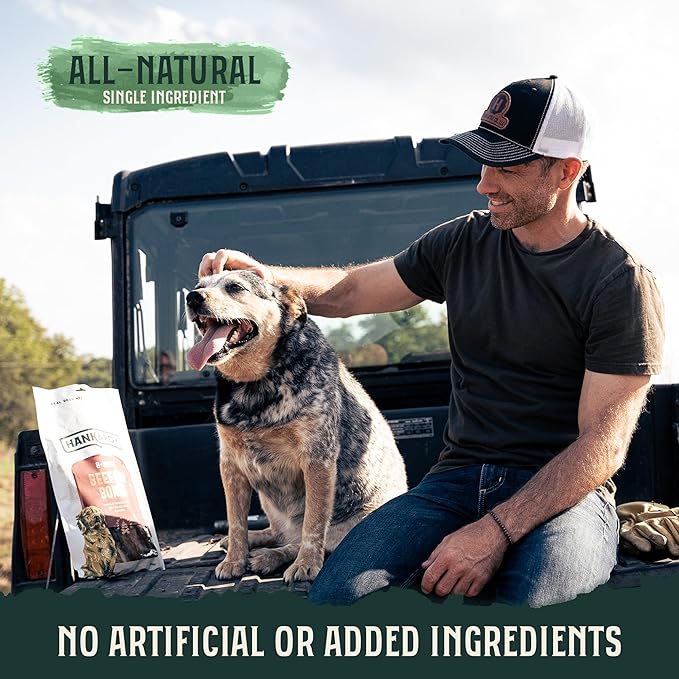 Hank & Roy All-Natural, Single-Ingredient 8-10” Beef Rib Bones for Dogs, Long Lasting, Engaging Dog Bones, Individually Wrapped for Odor Control and Freshness