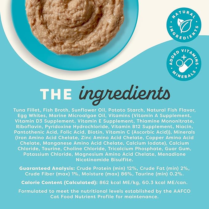 Applaws Vitality Wet Cat Food Paté, Natural Cat Food with Added Vitamins & Minerals, Grain-Free, Carrageenan Free, Tuna Fillet Recipe (24 Count, 5.5oz Cans)