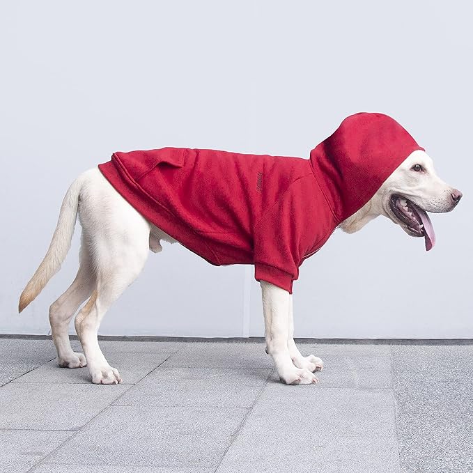 Extra Large Dog Clothes Hoodies Zip Up Sweaters for Big Dogs Labrador Golden Retriever Red 5XL